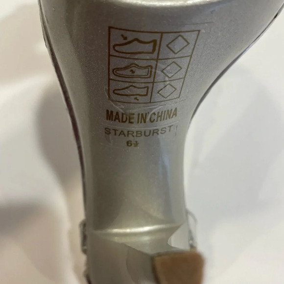 Michelangelo silver Stilleto open toe 5” heel sandals shoes size 6 1/2 - Picture 7 of 7